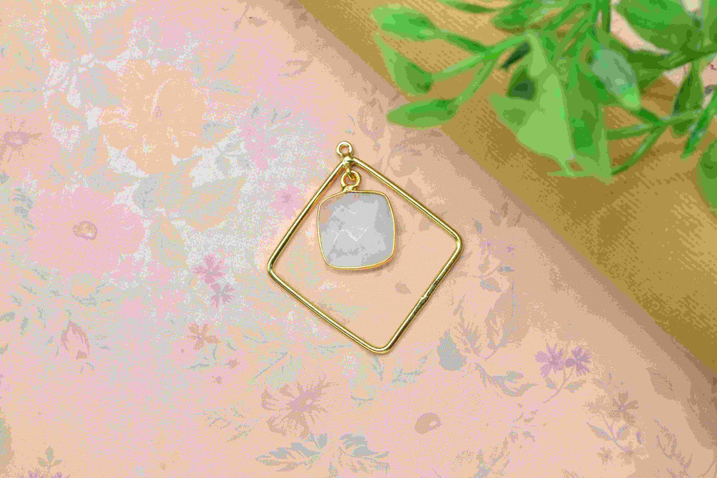 Square Bezel Pendant Connectors,Gemstone Craft Supply,Handmade Square Beads Jewelry,Components Earrings,Station Finding Link,Statement Gift