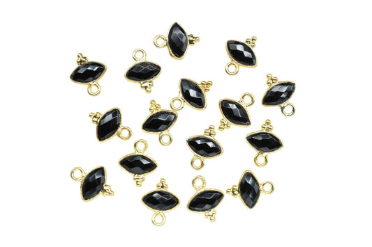 Gemstone Black Onyx Charms Pendant/Marquise Shape Pendant/Handmade Pendant/Tiny Pendant/Necklace Connector jewelry/B'day Gift