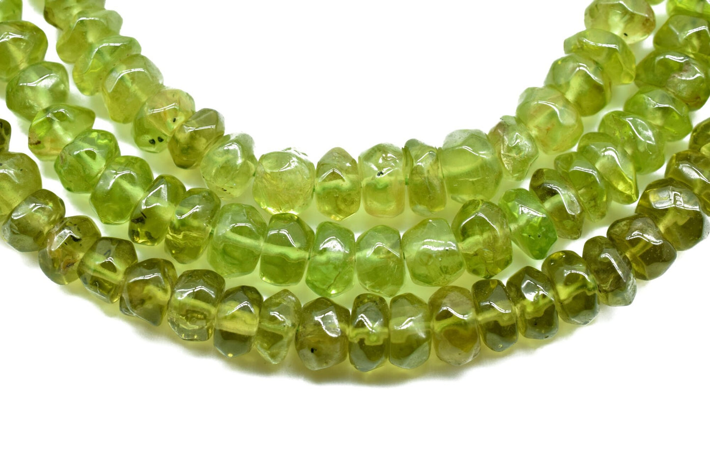 AAA Quality Peridot Smooth Faceted Beads 3mm to 5mm,Green Peridot Beads - Full Strand,Rondelle Beads -Peridot Beads,Wholesale Gemstone Beads