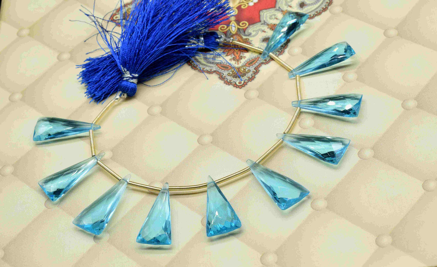 Sky Topaz Triangle Faceted Briolette, Loose Gemstones Briolette,Fancy Shape Briolette,Sky Topaz Beads,AAA Quality Briolette,Jewelry Supplies