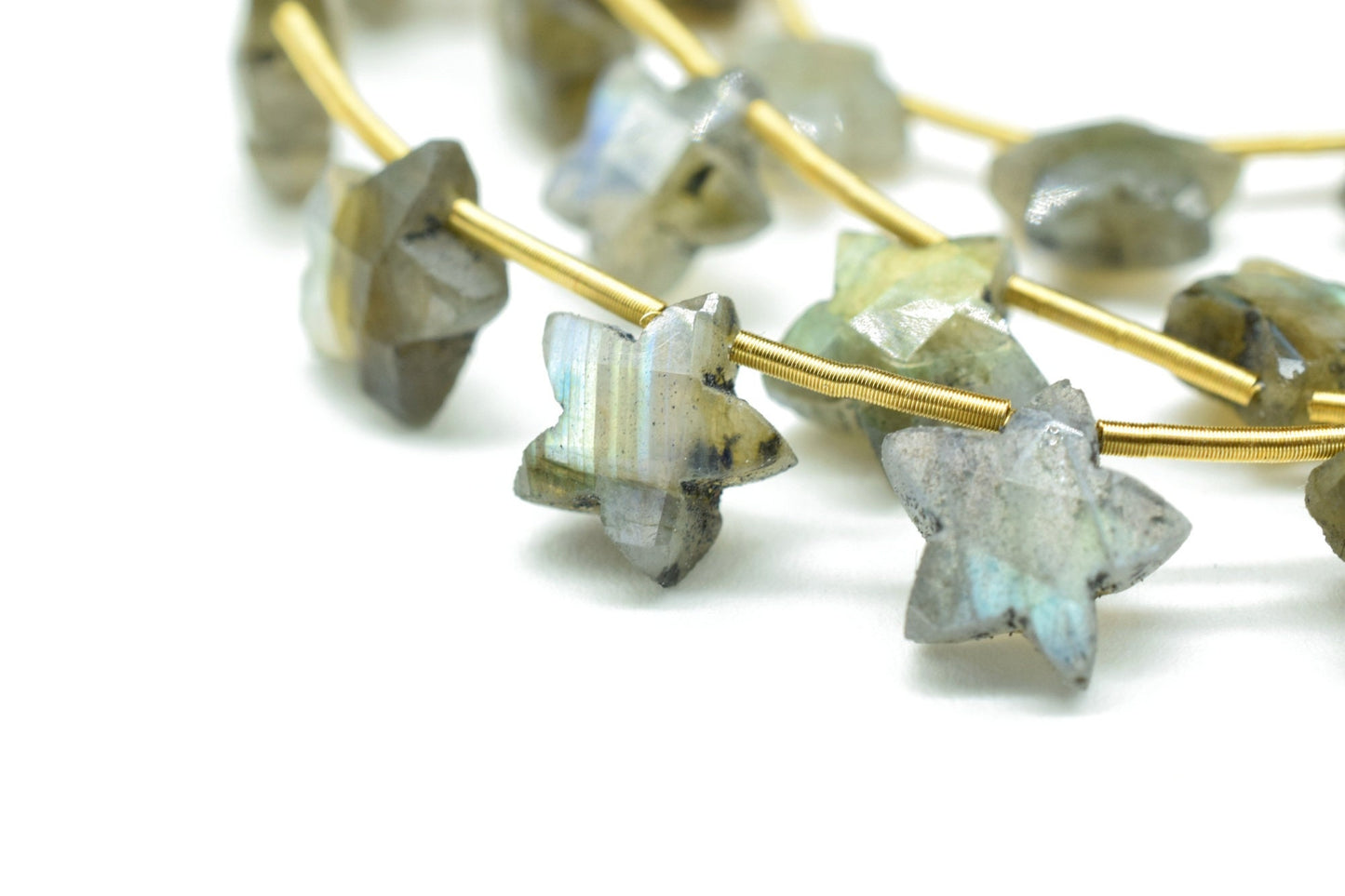 10 Pieces Strand Labradorite star Faceted Beads,Labradorite Star Shape Briolette,Sold By Strand,Labradorite star briolettes,Briolette Strand