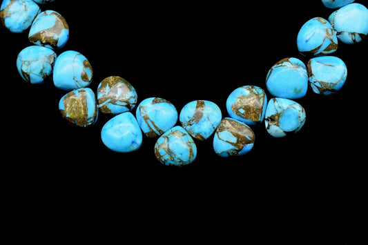 Sky Blue Copper Turquoise 6mm Smooth Heart Shape Briolettes,Smooth Heart Shape Beads,Copper Turquoise Smooth Beads,Superb Item at Low Price