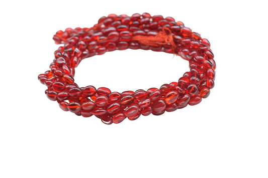 Garnet Smooth Oval Beads,Garnet Quartz Smooth Beads,Loose Beads for Jewelry Making,Garnet Plain Oval Beads,Garnet Smooth Nuggets Beads