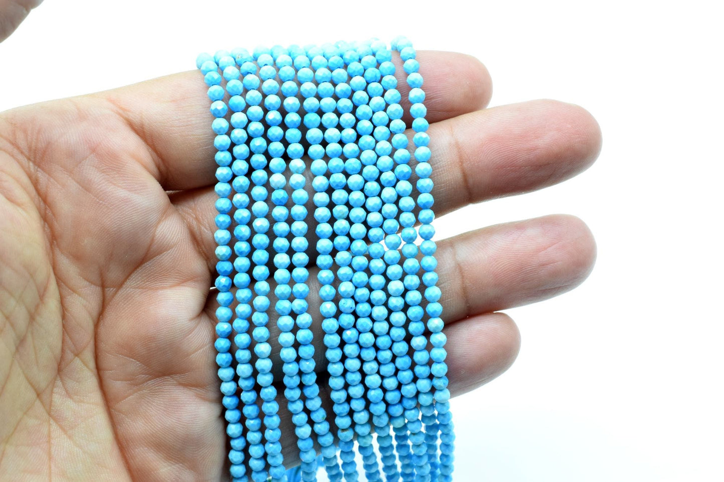 Turquoise Faceted Rondelle Beads,3mm Turquoise beads,Jewelry Making beads,AAA Grade beads,13 Inches long strand,Natural Gemstone beads