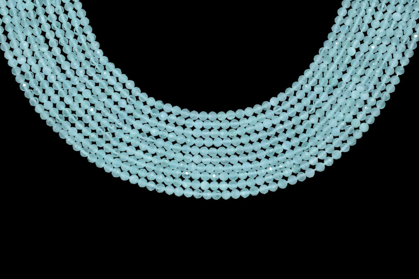Aqua Chalcedony AAA Faceted beads/Aqua Stone Beads/Rondelle Beads/Jewerly Making Beads/Micro Cut Beads/Loose Gemstone Beads/Wholesale Beads