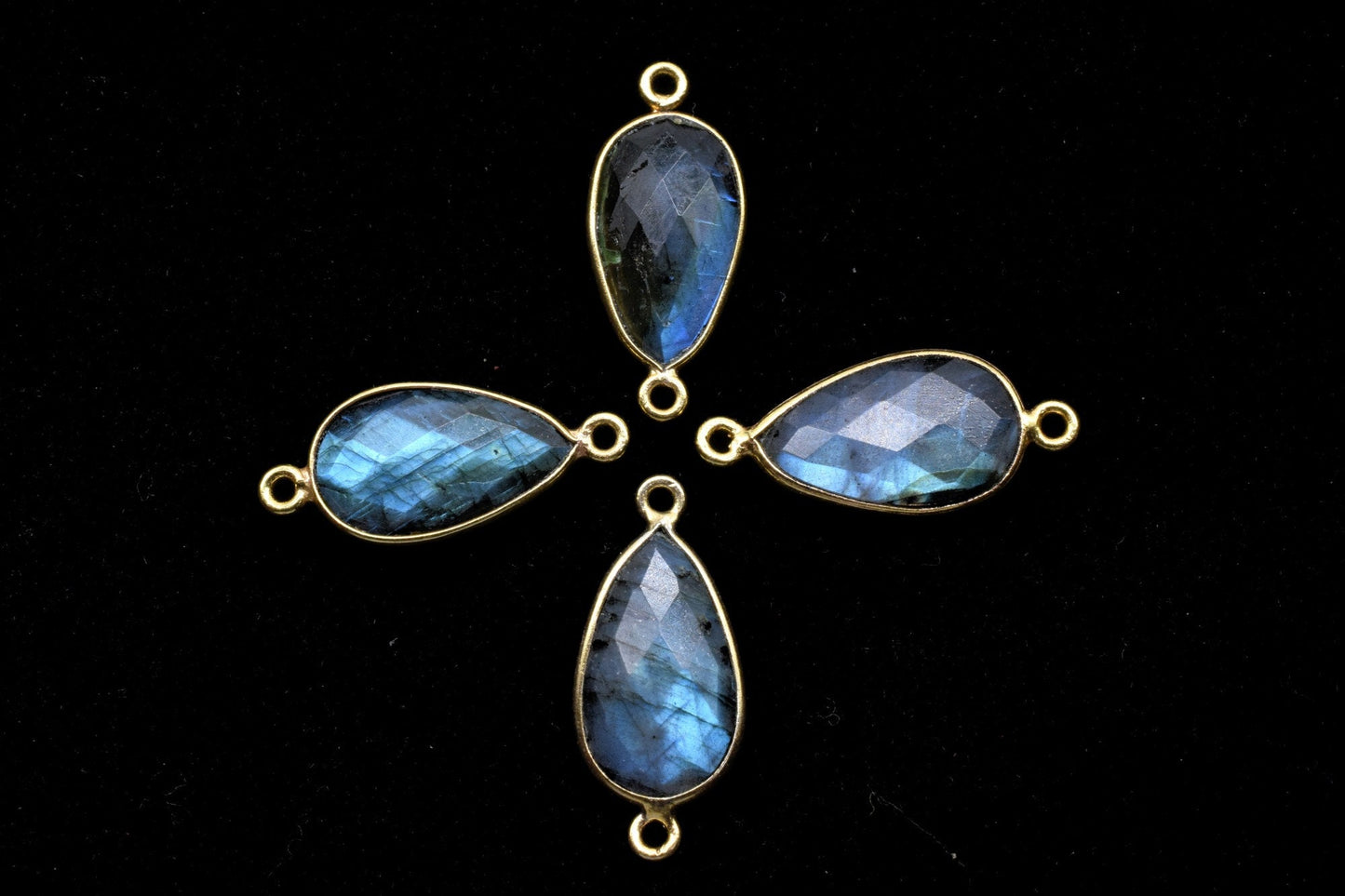 Labradorite 10x18mm Pear Double bail connectors,Labradorite Gold pendant,Labradorite Gold Plated bezel,jewelry making charms crafts,jewelry