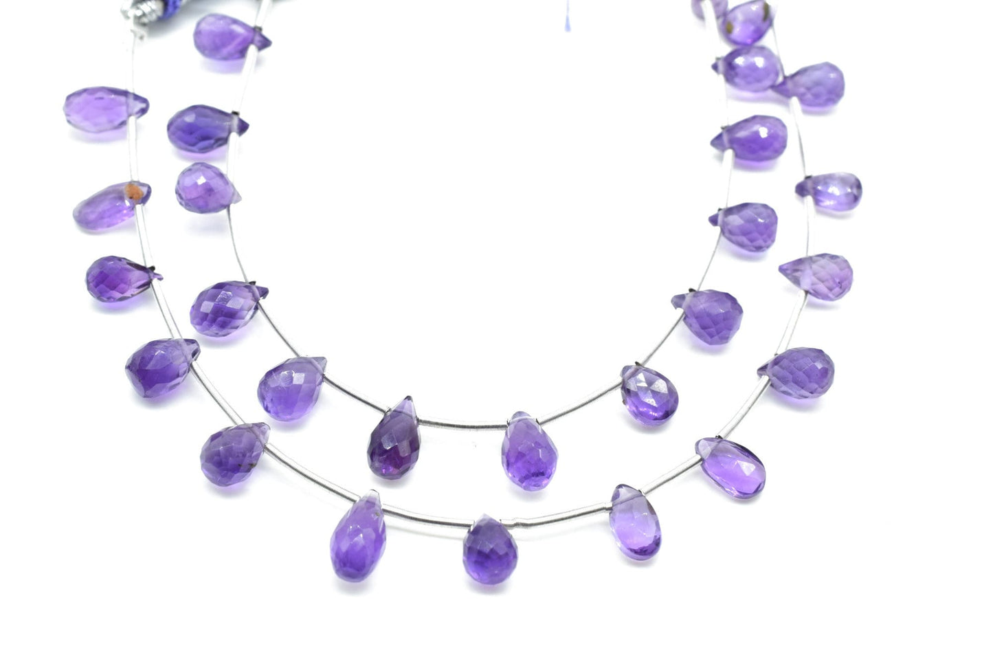 Amethyst Drop Shape Briolettes,Amethyst spiky teardrops,Genuine Amethyst-Faceted Pear Shape Briolette,Amethystx 6x8 &7x10mm TearDrop shape