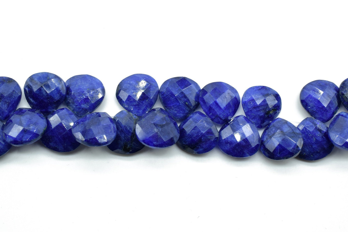 Blue Sapphire AAA Quality Faceted 14mm Heart Shape Briolettes,Blue Sapphire briolettes for making jewelry,Blue Sapphire Heart Shape beads,