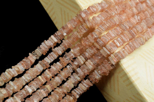 Natural Sunstone Smooth Heishi Shape Beadss,4-6mm Heishi Square Flat Thin Beads,16 inch long strand smooth SUNSTONE heishi beads, gemstone
