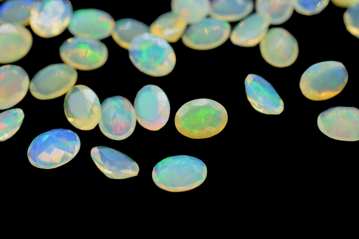 6x8MM Natural Ethiopian Opal Faceted Oval Cut Gemstone,AAA Ethiopian Opal multi flash oval cut Calibrated Size loose gemstone,Oval Cut Stone