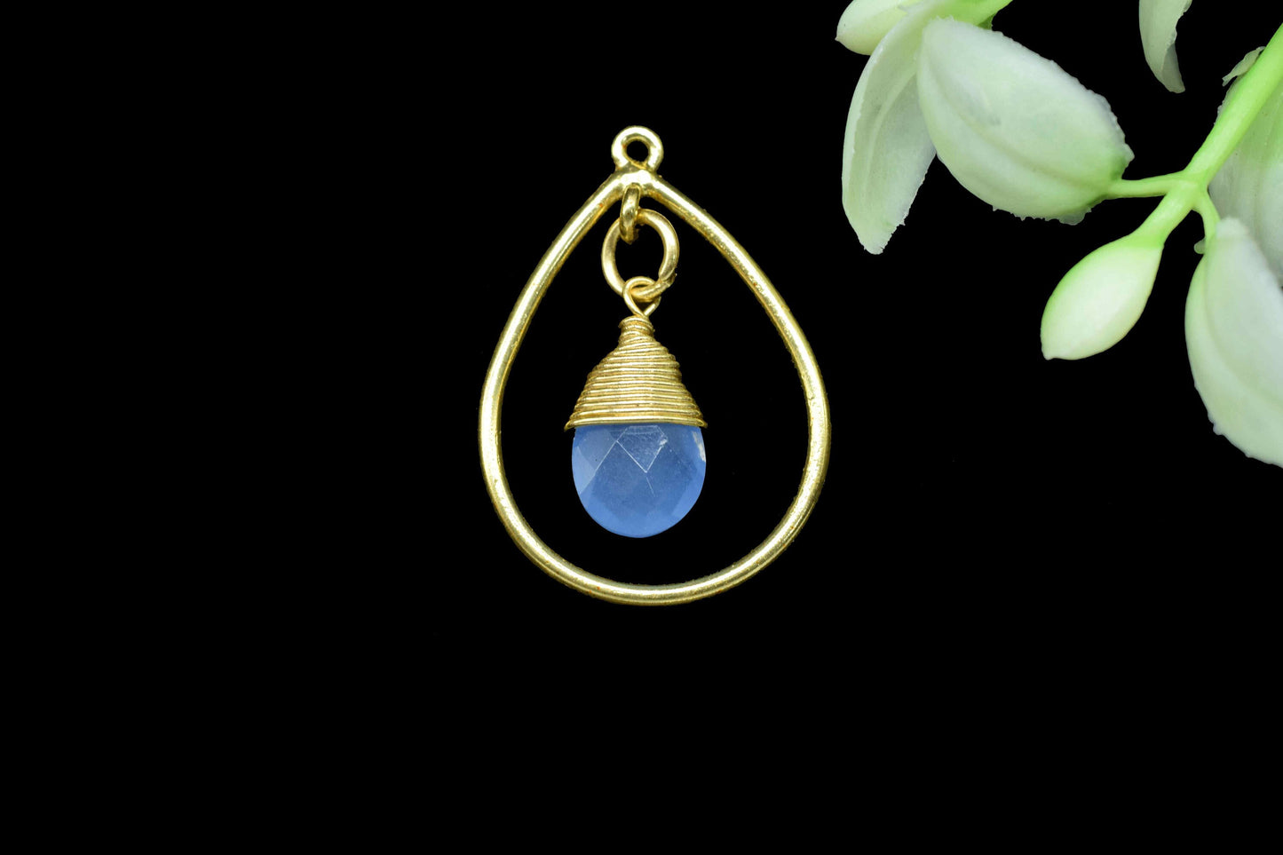 Gemstone Component,Teardrop Beads Dangle Earring,inding Teardrop Pendant Jewerly,tation Link Supply,Wire Wrapped Teardrop Connectors,Gift