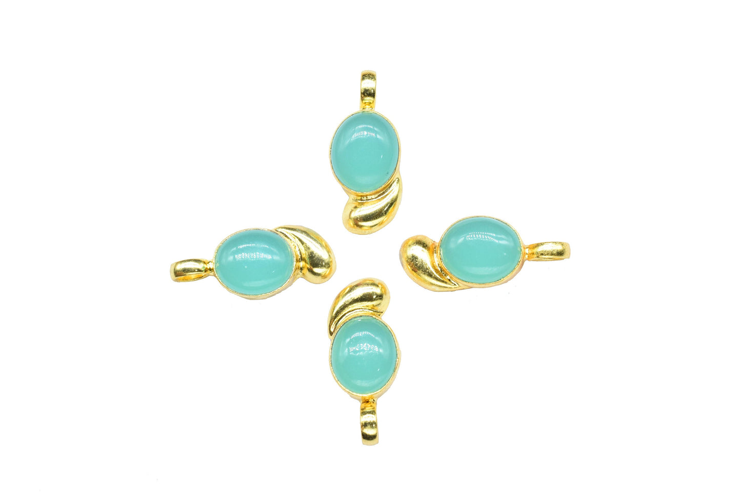Aqua Chalcedony Cabechon Pendant,Statement Loop Pendant,Aqua Quartz Pendant,Boho Pendant jewelry,Handmade Pendant Charm,Gemstone Pendants