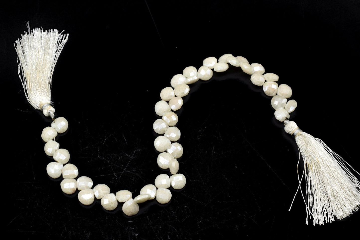 Silverite Faceted Heart Shape,silverite Briolettes,10mm silverite heart shape,faceted heart shape strand,8'' silverite strand,necklace beads