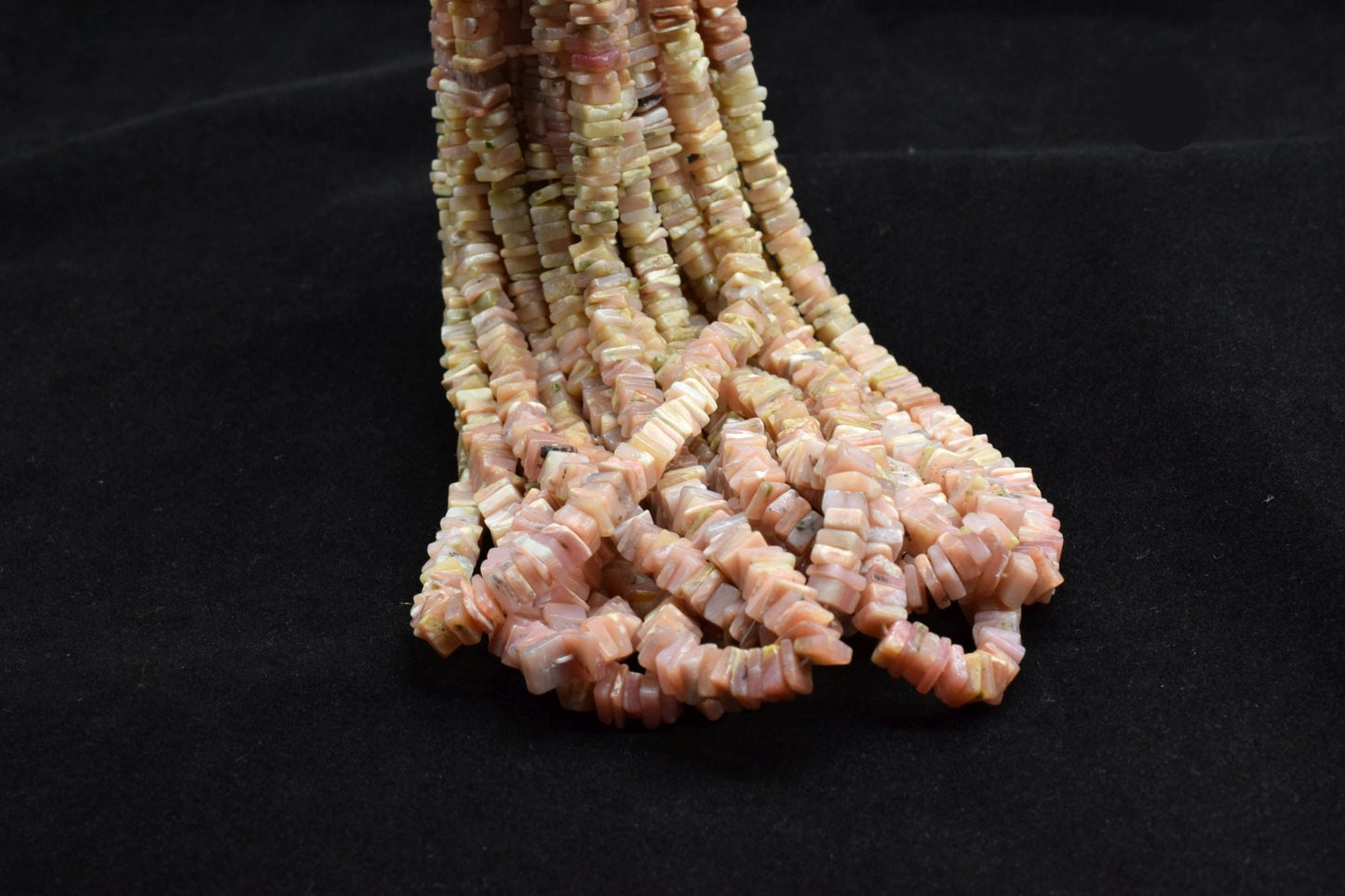 Natural Pink Opal Heishi Beads/Square Shape Beads/Smooth Heishi beads/16 Inch Long Beads/Size 4 To 6 MM/Handmade Supply,Plain Pink Opal Bead