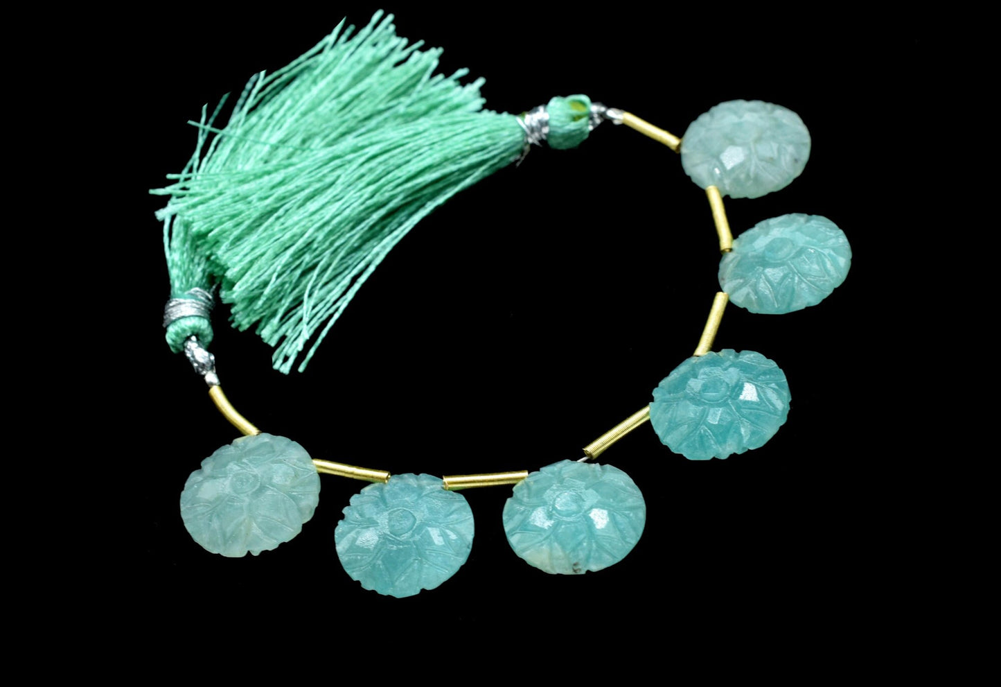 Natural Amazonite 14mm Round Shape Carved Briolettes,Amazonite Gemstone Carved Beads for jewelry making,Amazonite Fancy Carved Briolettes
