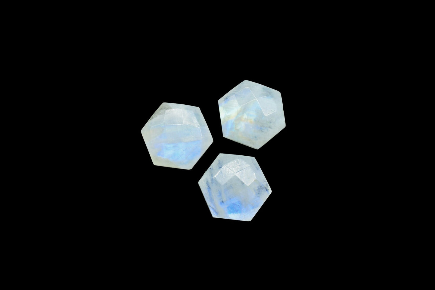 Moonstone faceted 10mm Hexagon Briolettes,Moonstone Hexagon Beads,Gemstone Hexagon Beads,Rainbow Moonstone Hexagon Beads,Fancy Briolettes