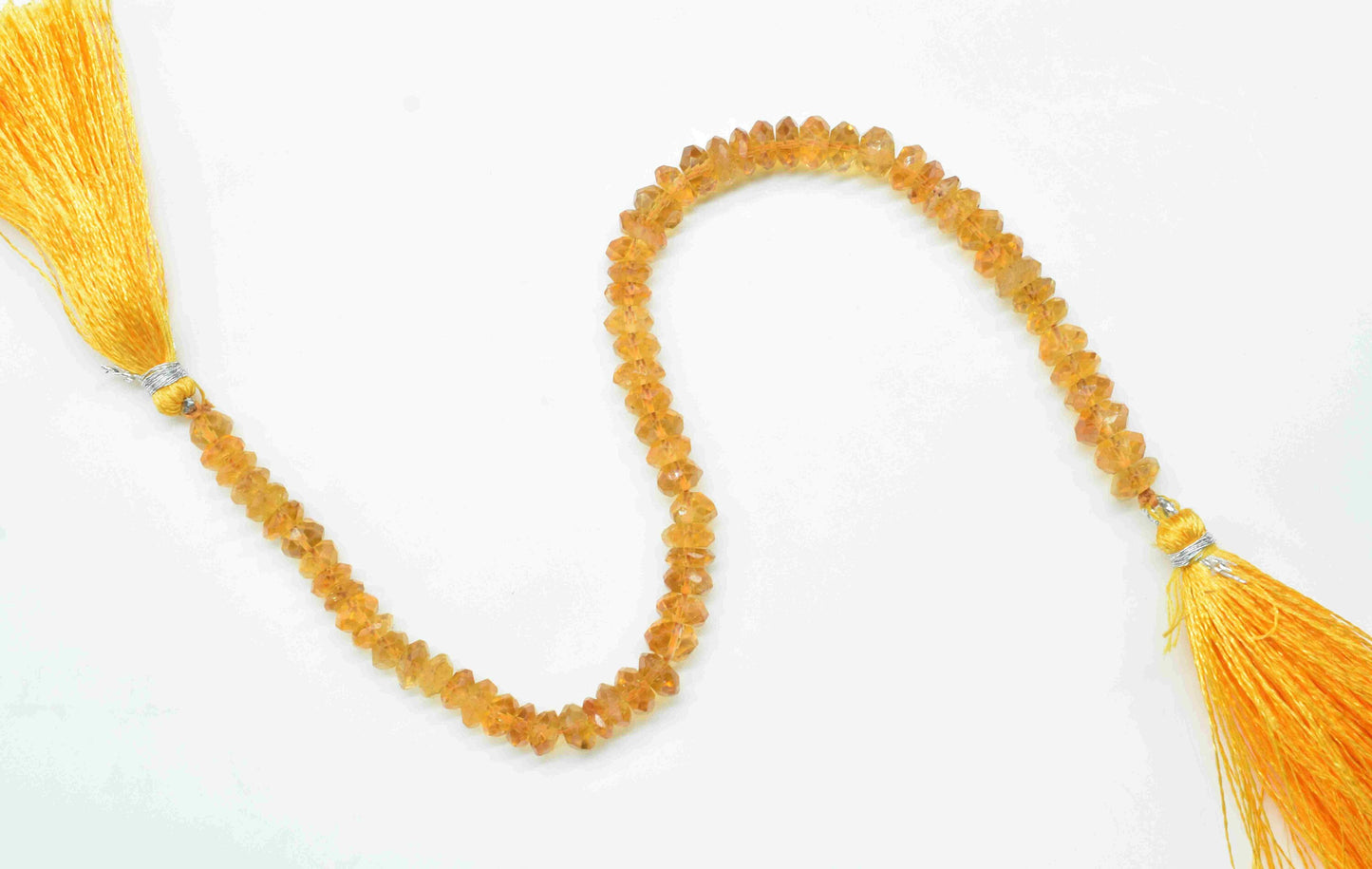 Natural Citrine Faceted Rondelle Beads,AAA Quality,Gemstone Round Beads Necklace,Handmade Station Link,8 inch strand,wholesale Beads jewelry