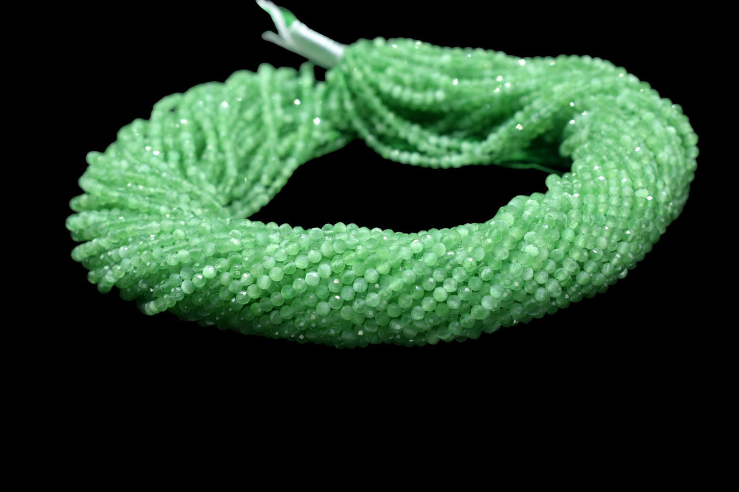 Green Amethyst AAA Faceted beads/Green Stone Beads/Rondelle Beads/Jewerly Making Beads/Micro Cut Beads/Loose Gemstone Beads/Wholesale Beads