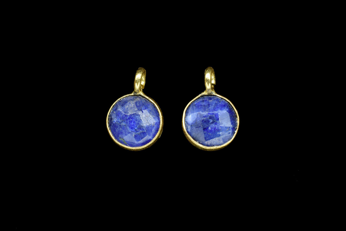 Blue sapphire 6mm Round Earring Connector,Gemstone Studs Connector,Craft Supplie,Jewelry Findings,Jewelry Making Connector,Sapphire Jewelry