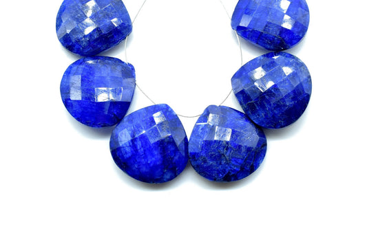 Blue Sapphire Heart Shape 20mm Briolettes,Sapphire drilled Briolette,Super Finest Quality briolette,Natural Sapphire briolette,Sapphire bead