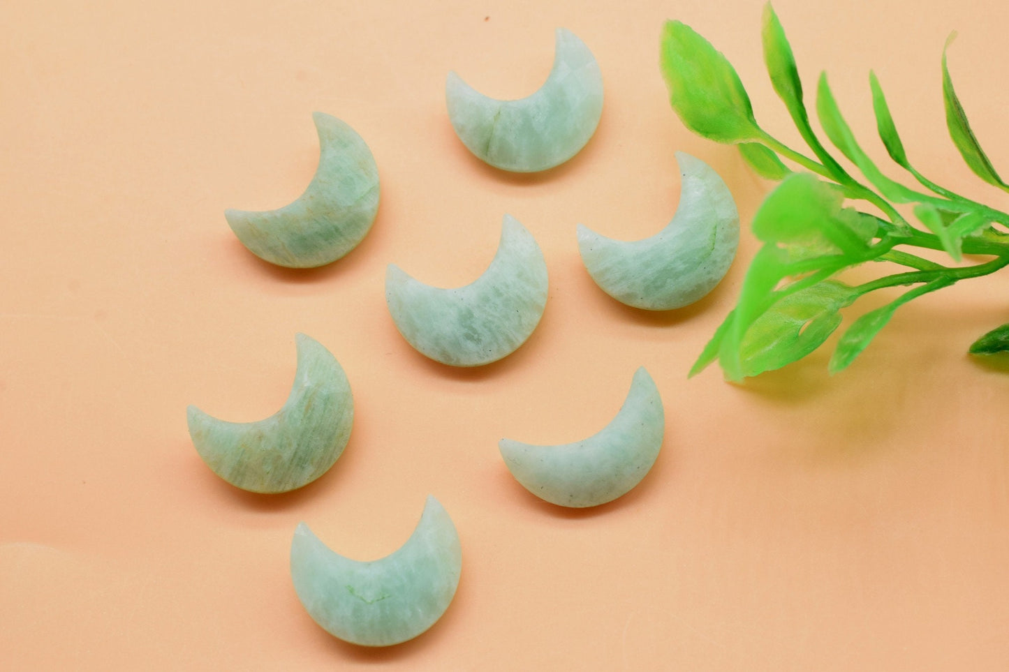 Natural Amazonite Gemstone, Crescent Moon, 15mm Moon Shape Beads, Faceted Moon Shape Gemstone, One Side Cut Moon, Crescent Moon For Earring