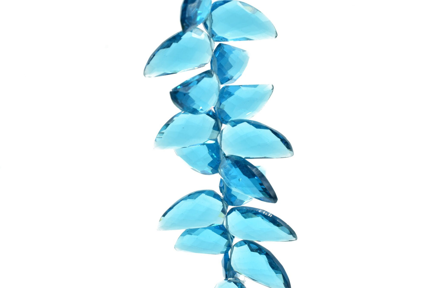 Sky Topaz 10x20mm Horn shape beads,Shark Tooth Shape faceted beads, jewelry supplies,Gemstone Briolettes,Top Quality Briolettes,Topaz Beads