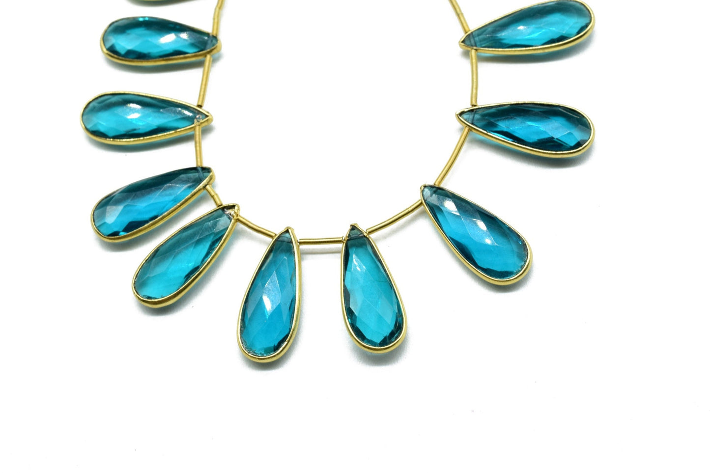 Neon Apatite 8x20mm Faceted Pear Shape Bezel Charms,Teardrop Bezel,Apatite Briolettes,AAA Quality,Quartz Jewelry Beads,Apatite Bezel Jewelry