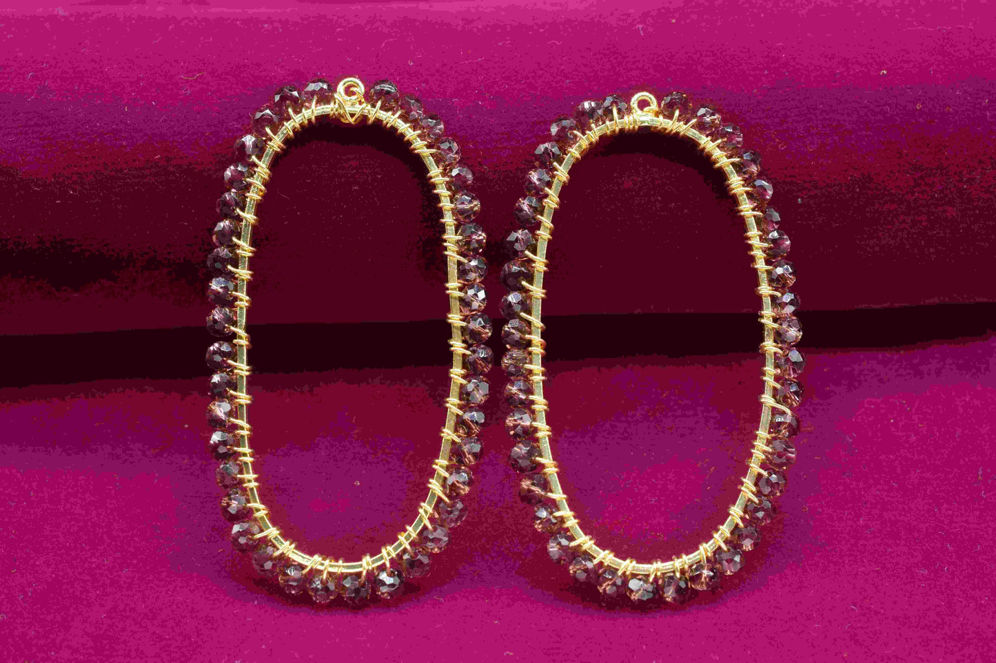 Pink Amethyst beads Finding Connector,Oval Pendant Component,Handmade Connector,Finding Necklace,Beaded Finding Component,Amethyst jewelry