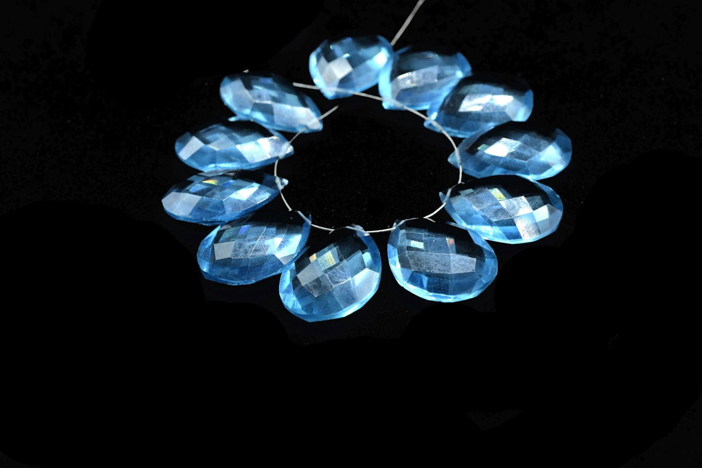 Sky Topaz 15x20mm Faceted Pear Shape Beads,Jewelry Making Beads,Pear Shape Briolettes,Sky Topaz Briolettes,Large Teardrop Beads,Sky Topaz