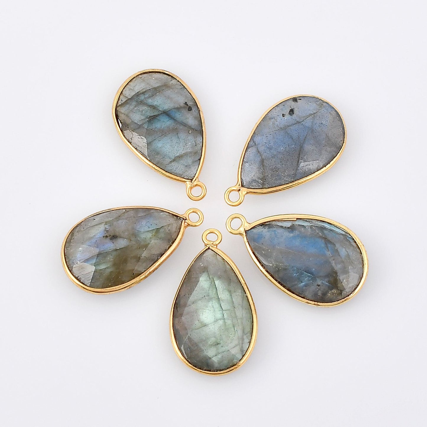 Labradorite 12x20mm Bezel Pendant,Labradorite Teardrop Gold Plated bezel,Labradorite Vermeil Bezel,jewelry making charm,Gold-Filled bezel