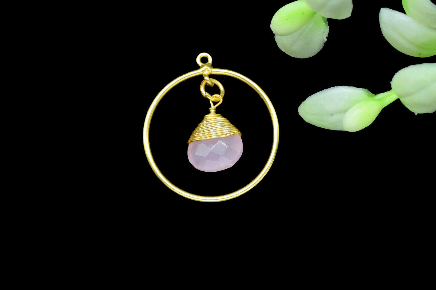 Gemstone Heart Shape Pendant,Heart Beads Dangle Earring,Station Link Supply,Handmade Jewelry,Finding Circle Pendant,Wire Wrapped Component