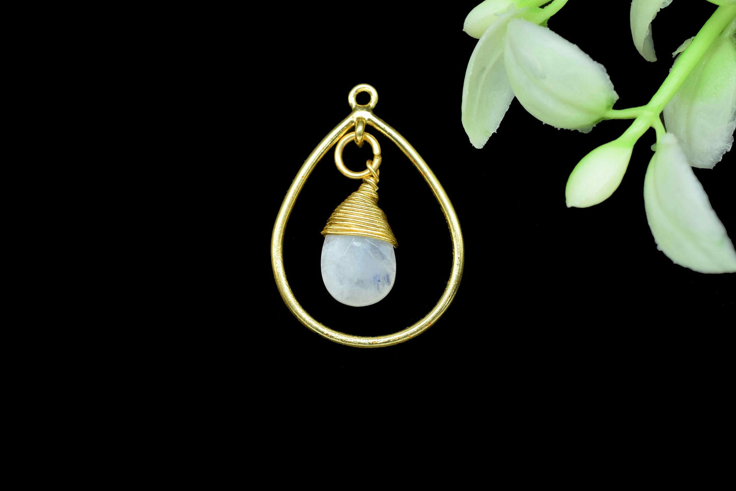 Gemstone Component,Teardrop Beads Dangle Earring,inding Teardrop Pendant Jewerly,tation Link Supply,Wire Wrapped Teardrop Connectors,Gift