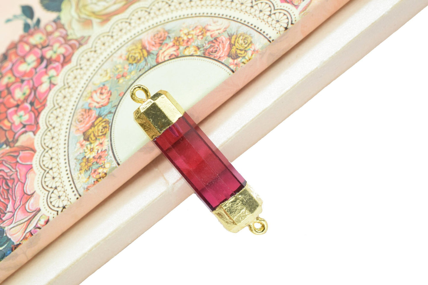 Pink Tourmaline Pointed Pendants,Handmade Pencil Charm,Gemstone Tourmaline Jewelry Making Supply,Double Bail Point Connector,Pencil Pendant