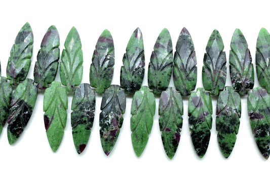 Natural Ruby Zoisite 10x30mm carved Briolettes,,Gemstone Briolettes,Ruby Zoisite Carved Briolettes,Ruby Zoisite Carved Fancy Shape Briolette