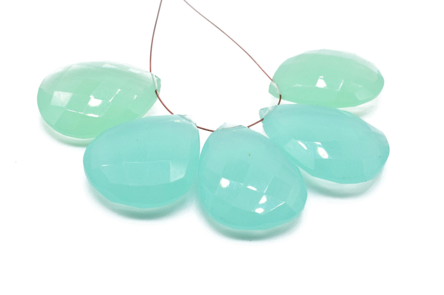 Aqua Chalcedony Drop briolettes,Side drilled Briolette,Chalcedony Pear Shaped Faceted Briolettes,Aqua Chalcedony fancy briolettes,jewelry