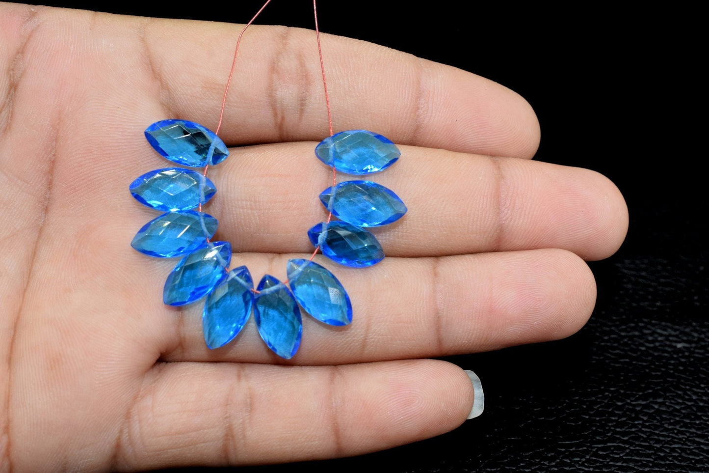 London Blue Topaz Marquise 6x12mm Briolettes,Topaz Side drilled Briolette,Marquise Briolette,Jewelry, Blue Topaz Topaz For Making Jewelry