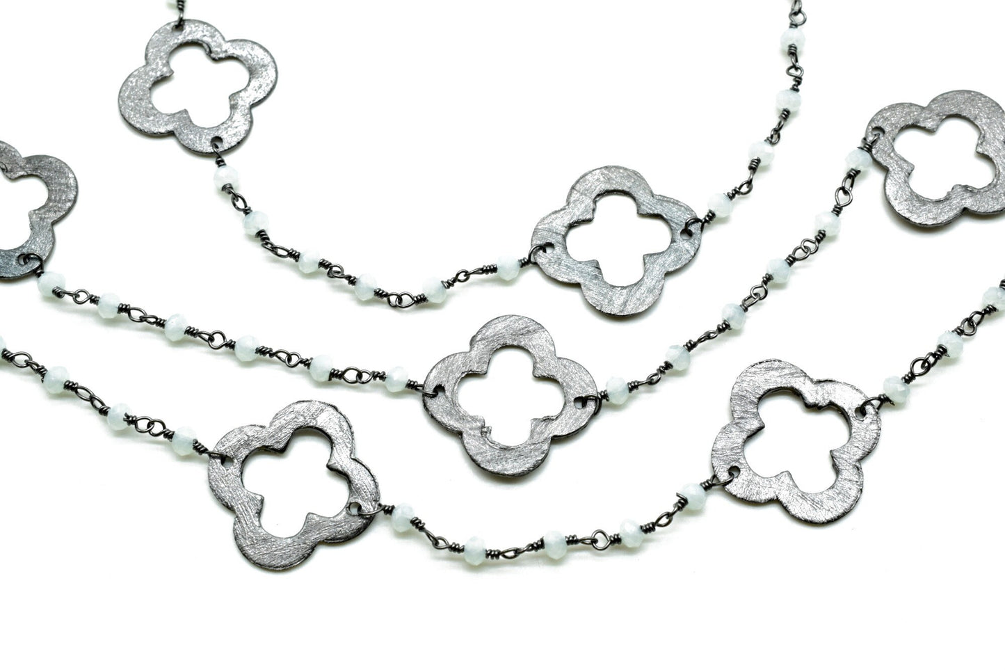 Aqua Chalcedony 3mm Beaded Chain,Aqua Chalcedony charms Rosary ,Gold Plating Wire Wrap Chain,Aqua Chalcedony Brass chain,jewelry making gift