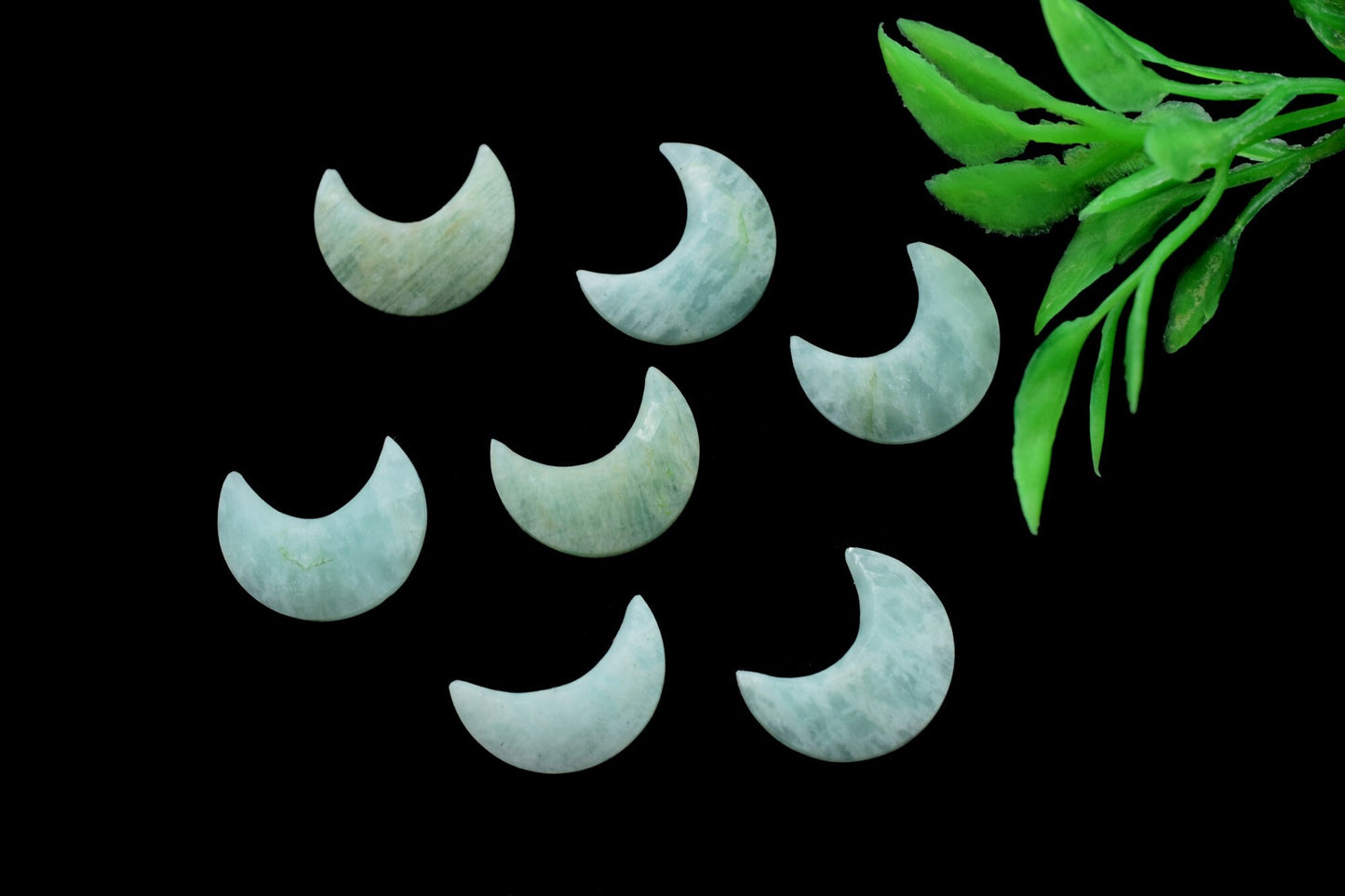 Natural Amazonite Gemstone, Crescent Moon, 15mm Moon Shape Beads, Faceted Moon Shape Gemstone, One Side Cut Moon, Crescent Moon For Earring