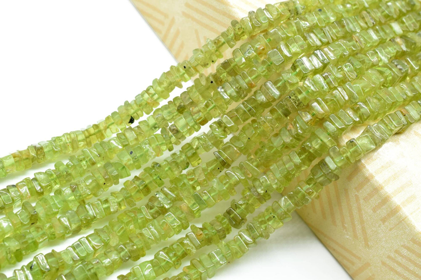 AAA Quality Natural Peridot Heishi Beads Size 4-5 MM 16 inch strand Approx,Natural Peridot Beads |Smooth Peridot Heishi Beads,Peridot Heishi