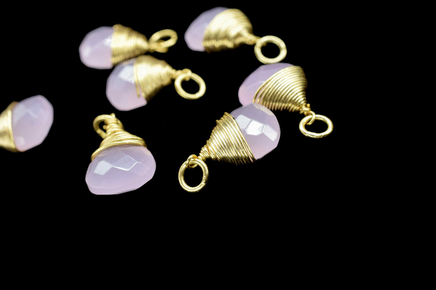 Rose Quartz Heart Faceted Connector,Wire Wrapped Gemstone Pendant,loop Connector,Wire Wrapped Necklace,10mm Heart Shape,Rose Quartz Jewelry,