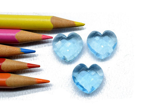 Beautiful Sky Blue Topaz Carved Heart Shape 14mm Drilled Beads Matching Pair, November Birthstone, Great Luster And Clarity,calibrated pair