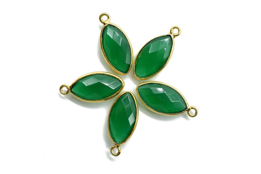 Green Onyx 8x16mm marquise shape Single bail Connector,Green Onyx Single Bail,Jewelry making supplies,Single Bail Charm Pendant, Bezel Link