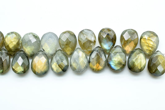 Labradorite 9x13mm Faceted Pear Briolettes,Labradorite Faceted Briolettes,Calibrated Gemstone, Labradorite Pear Briolette,wholesale beads
