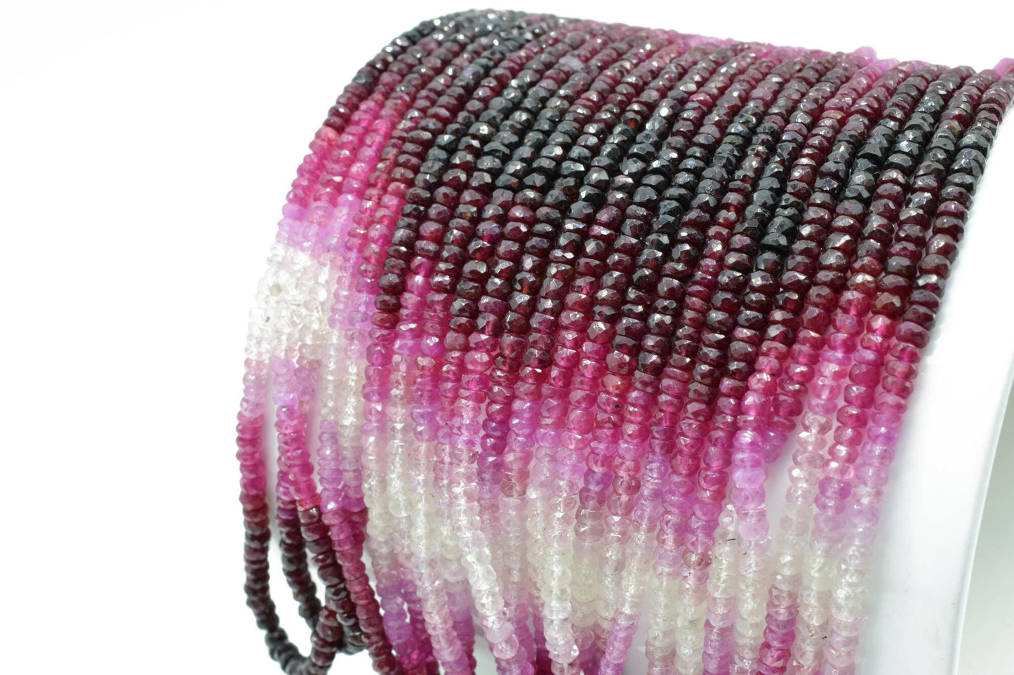 Ruby shaded faceted beads,Natural Ruby Rondelle Beads,3mm to 3.5mm faceted beads,ruby faceted beads,jewelry making supply,ruby beads strand