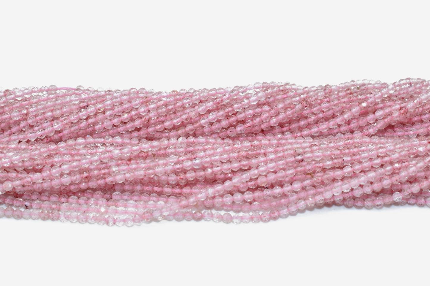 Pink STRAWBERRY beads,Quartz stone beads,2mm Faceted beads,jewelry making craft,Strawberry Quartz beads,pink beads strand,AAA Quality beads