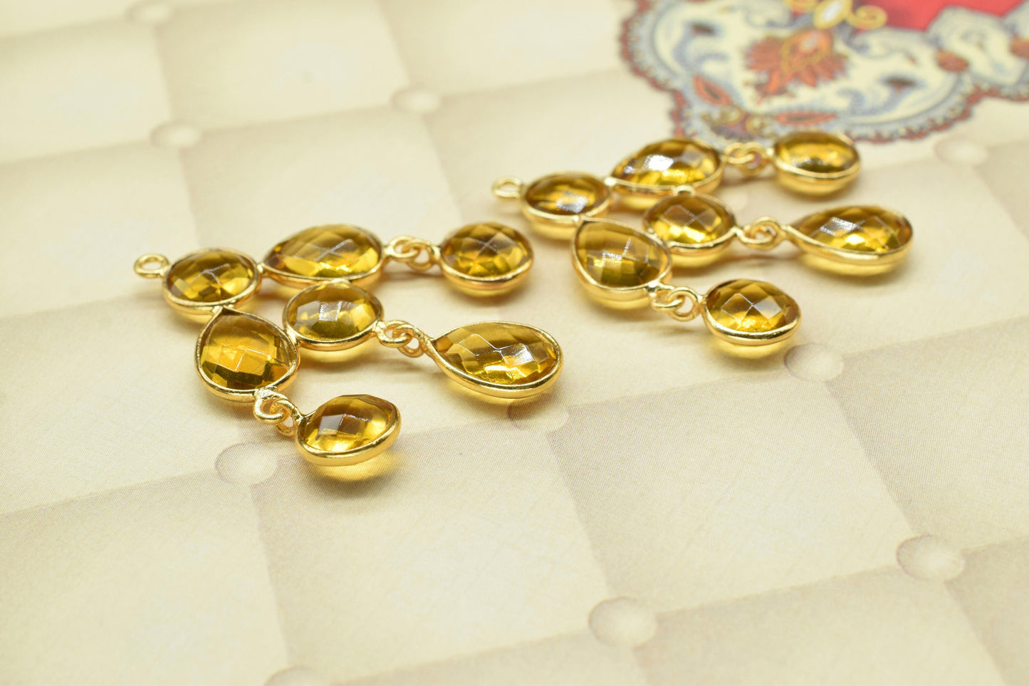 Chandelier Earring Connectors,Handmade Beads Jewelry,Boho Earrings,Components Earring,Findings Bezel Connectors,Station Link,Craft Supplies