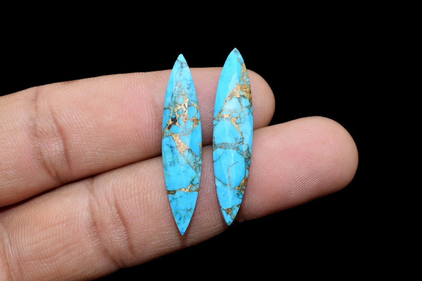 Copper Turquoise Teardrop Shape 7x34mm Briolettes, Turquoise Faceted Briolettes Beads Strands, Turquoise Long Drop Briolette,Craft Supplies