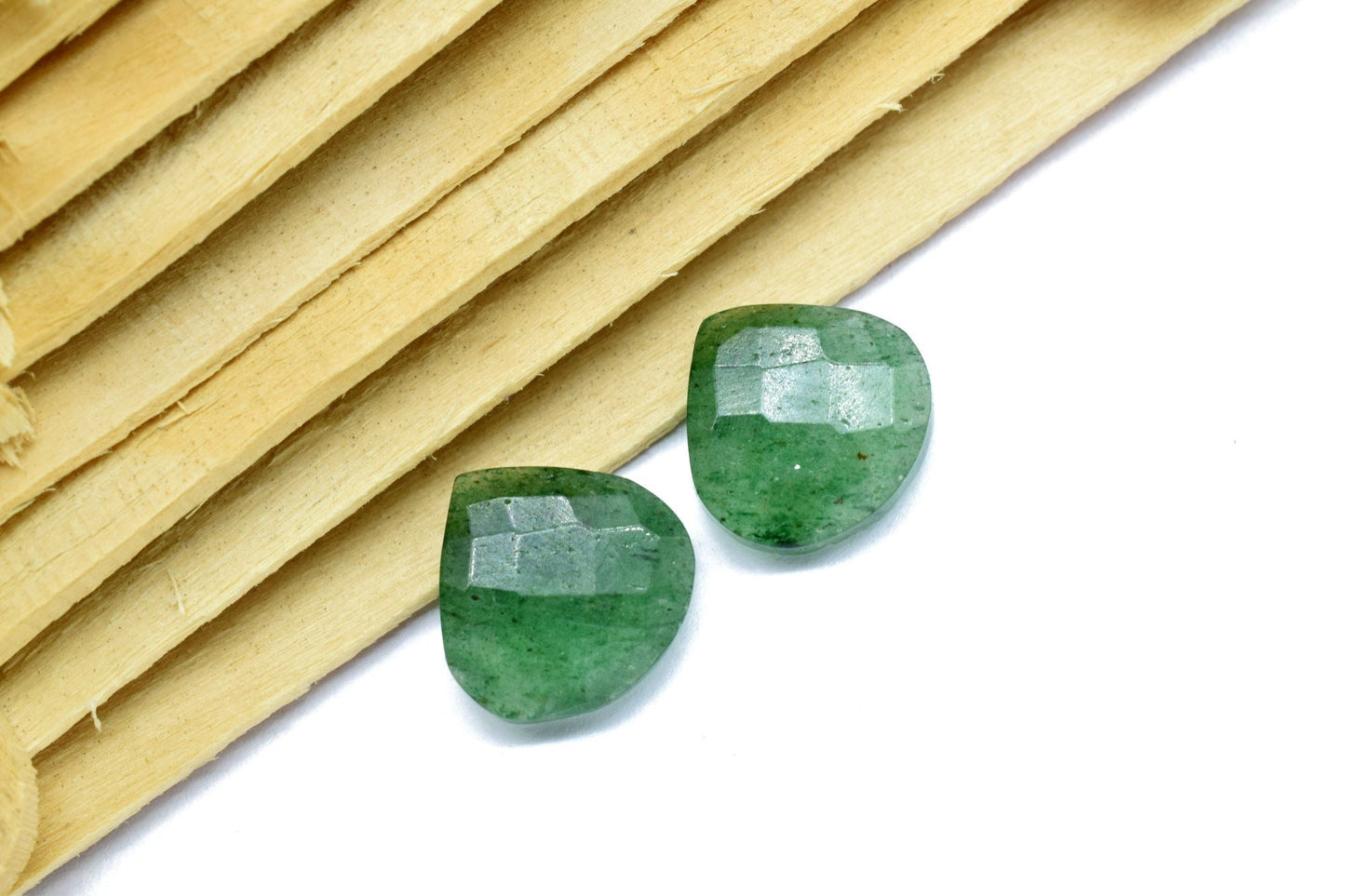 Green Strawberry 14mm Heart Shape Briolettes,Green Strawberry Faceted Briolettes Green Strawberry,Jewelry Making Bead,Green Strawberry Beads