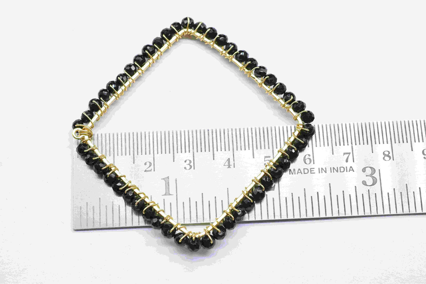 Black Onyx Beaded Earring Connector,Gemstone Wire Wrapped Components,Dangle Earring Component,Finding Necklace,Pendant Jewelry Connectors,