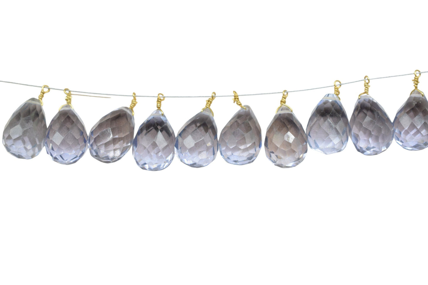 Brazilian Amethyst 10x14mm Faceted Drops Wire Wrapped Gemstone,Amethyst dainty dangle drops,Amethyst Gemstone Connector,Birthstone Jewelry